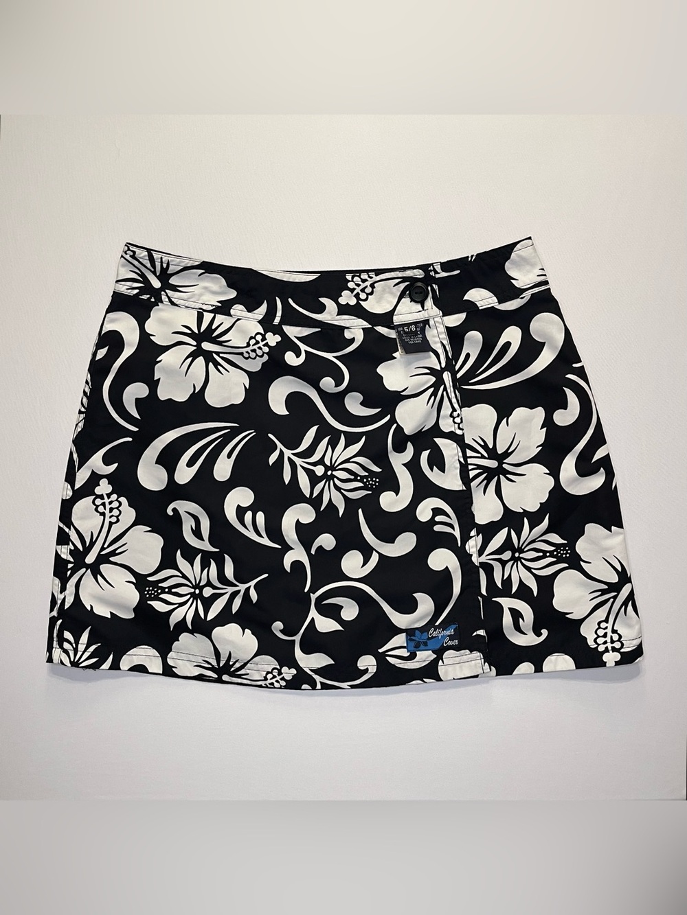 Vintage Y2K California Cover Floral Hawaiian Reversible Skirt Cover-Up Size 5/6
